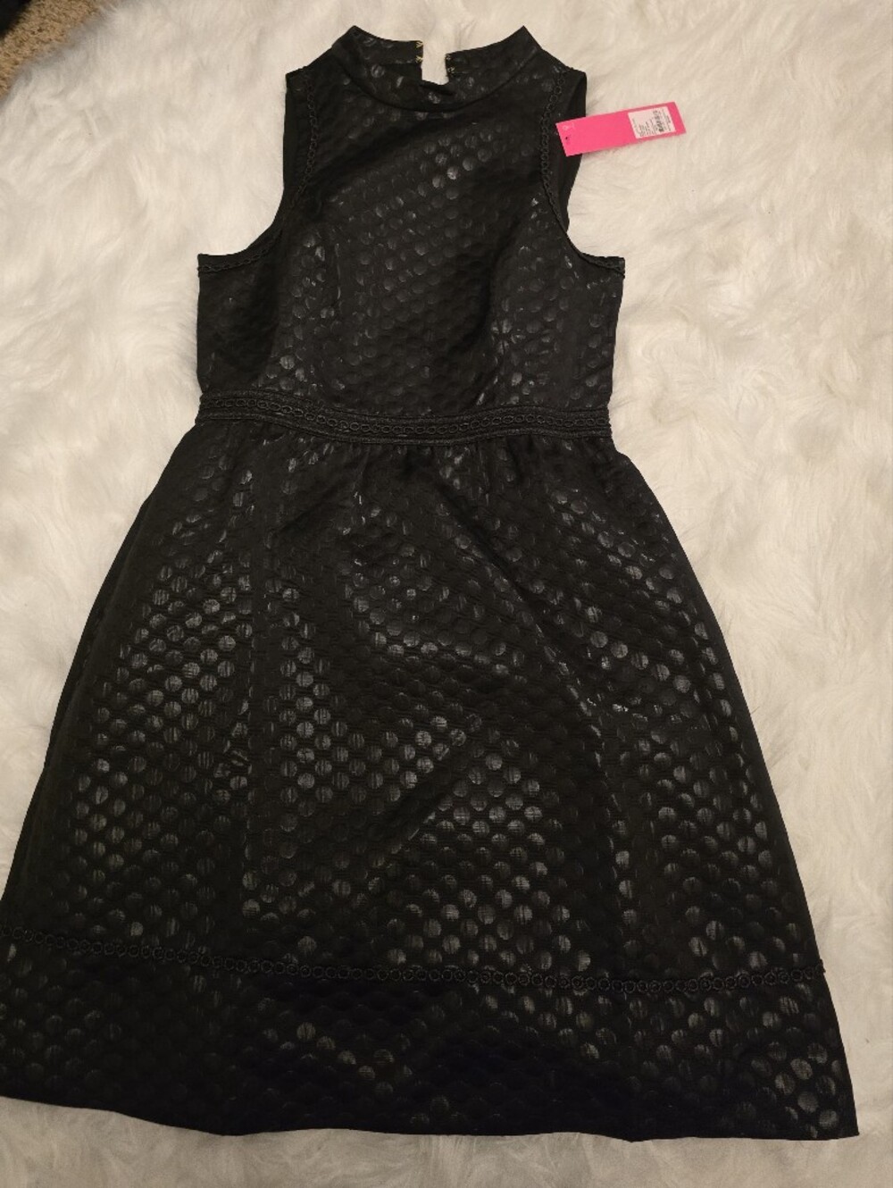 Lilly Pulitzer Black Textured Sleeveless Fit-and-Flare Dress
